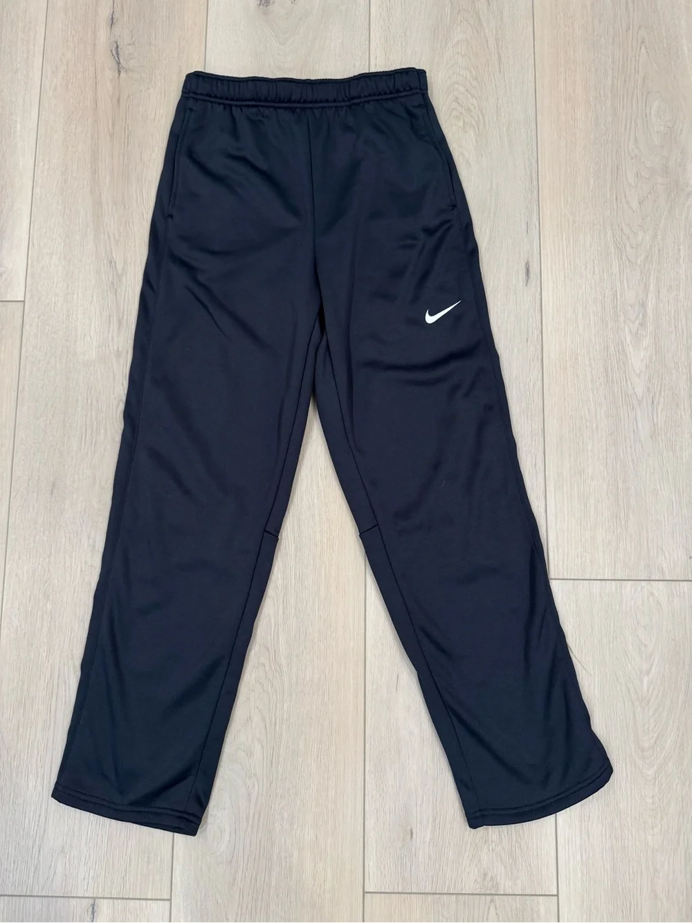 Nike Kids Black Jogger Sweatpants Therma-Fit with White Swoosh